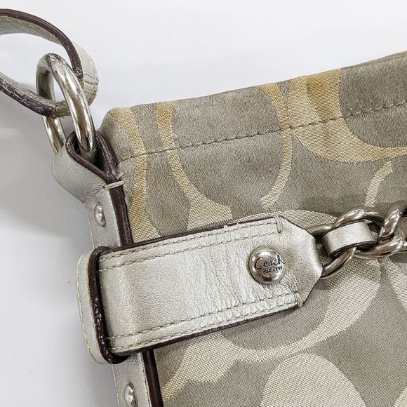 Coach Signature Sateen Duffle Shoulder Bag - Picture 7 of 9